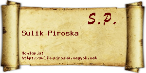 Sulik Piroska névjegykártya