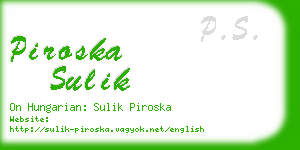 piroska sulik business card